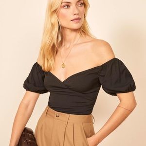 Reformation black blouse